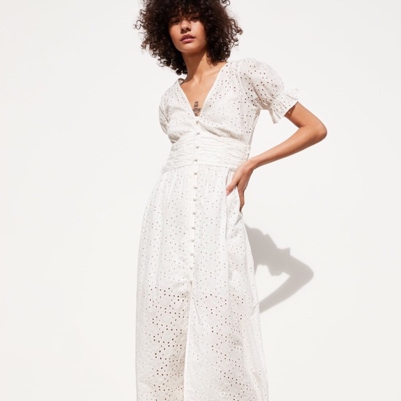 white eyelet lace dress